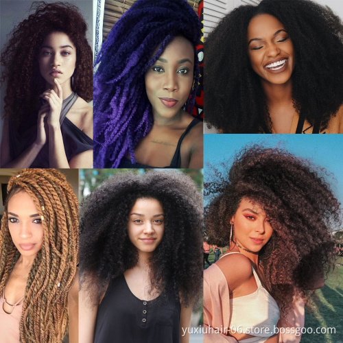 Afro Kinky Marley Braids Hair 18inch Soft Jumbo Crochet Braids Hair Extensions Synthetic Red Long Ombre Marley Twist Hair